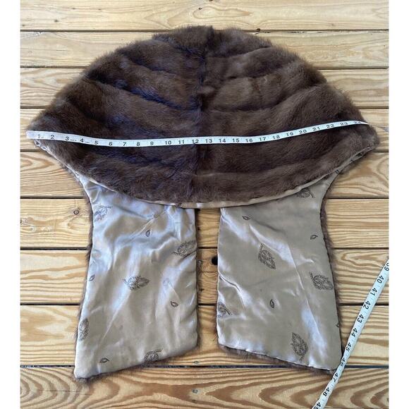 Vintage Fur Shrug Shawl One Size Women’s Brown - Picture 4 of 5